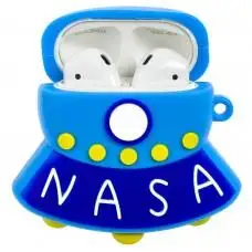 Чохол для AirPods Nasa НЛО + каркбін синій