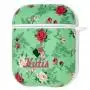 Чохол для AirPods Kutis green / pink flowers
