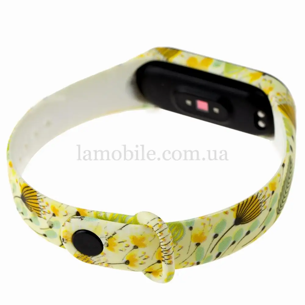Ремінець для Xiaomi Mi Band 3 силіконовий "жовті квіти"