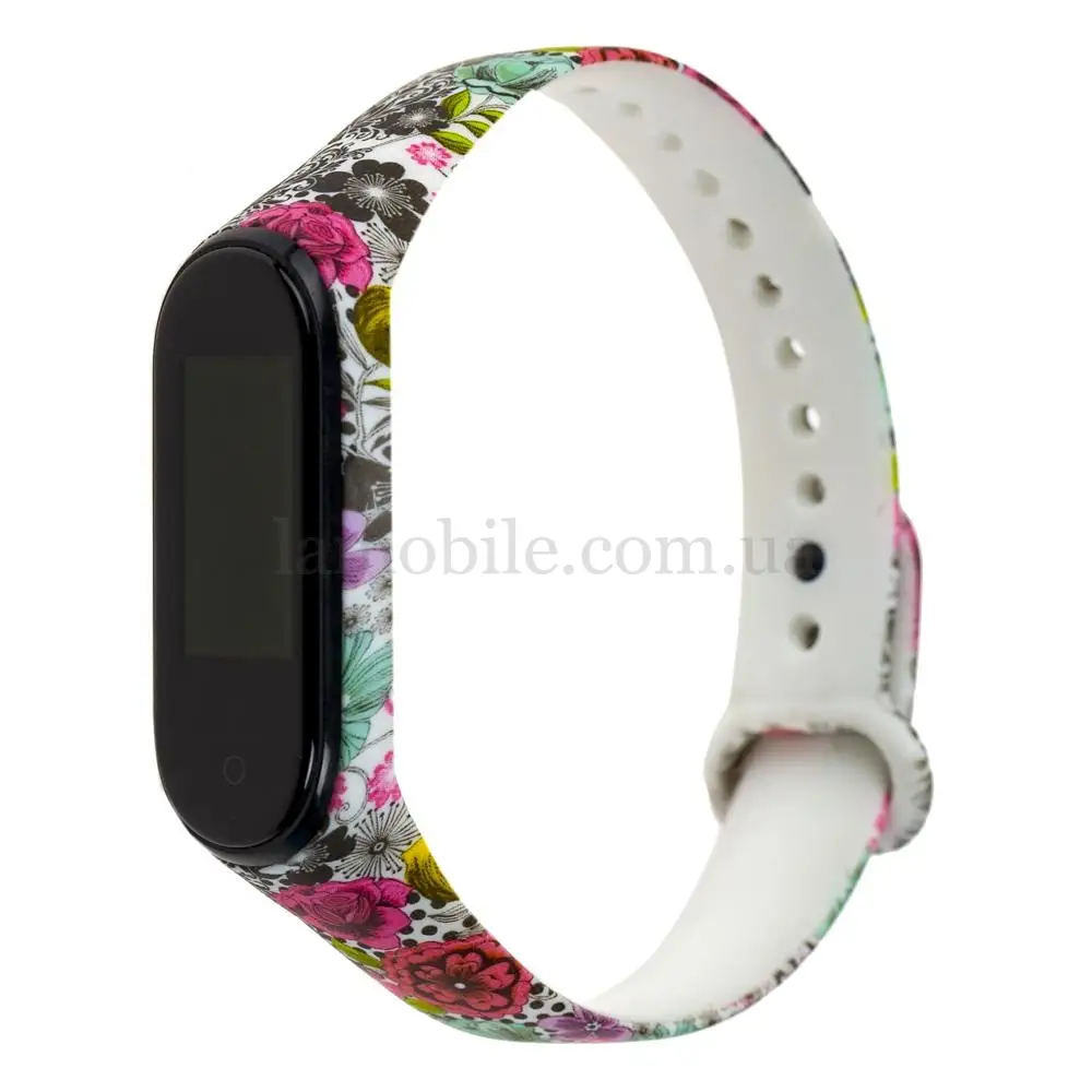 Ремінець для Xiaomi Mi Band 3/4 силіконовий "ажур квіти"