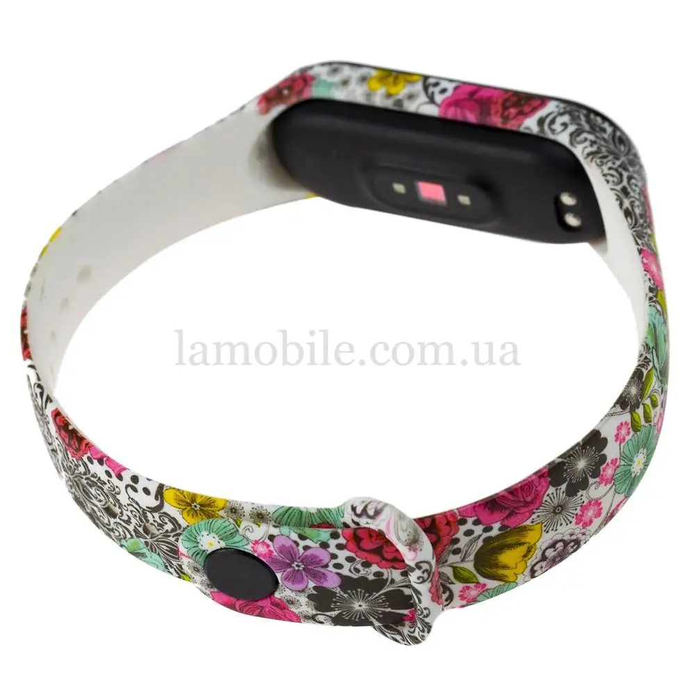 Ремінець для Xiaomi Mi Band 3/4 силіконовий "ажур квіти"