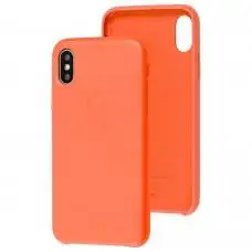 Чехол для iPhone X / Xs  эко-кожа оранжевый