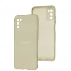 Чехол для Samsung Galaxy A03s (A037) Full camera белый / antique white