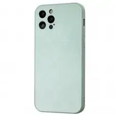 Чохол для iPhone 12 Pro glass LV бірюзовий