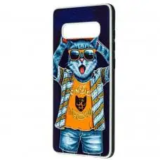 Чехол для Samsung Galaxy S10+ (G975) Fashion mix кот