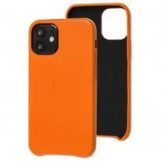Чохол для iPhone 12 mini Leather Ahimsa помаранчевий