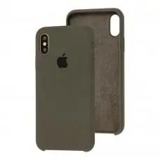 Чехол Silicone для iPhone X / Xs case серый / light olive