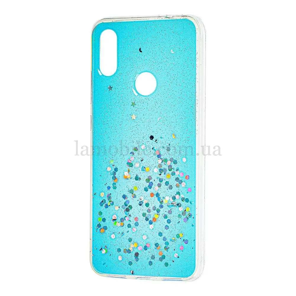 Чехол для Xiaomi Redmi Note 7 glitter star конфети мятный