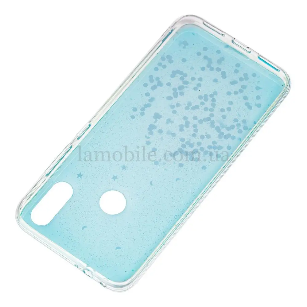 Чехол для Xiaomi Redmi Note 7 glitter star конфети мятный