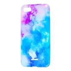 Чехол для Xiaomi Redmi 6A "силикон Mix" мрамор голубой