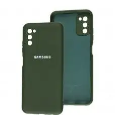 Чехол для Samsung Galaxy A03s (A037) Full camera зеленый / army green