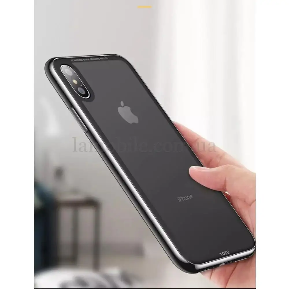 Чехол для iPhone Xs Max Style electroplating черно серый