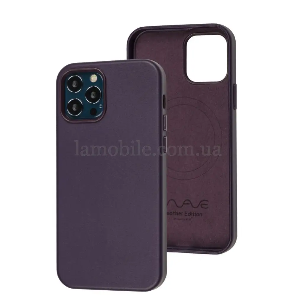 Чехол для iPhone 12 Pro Max WAVE Premium leather MagSafe deep violet 