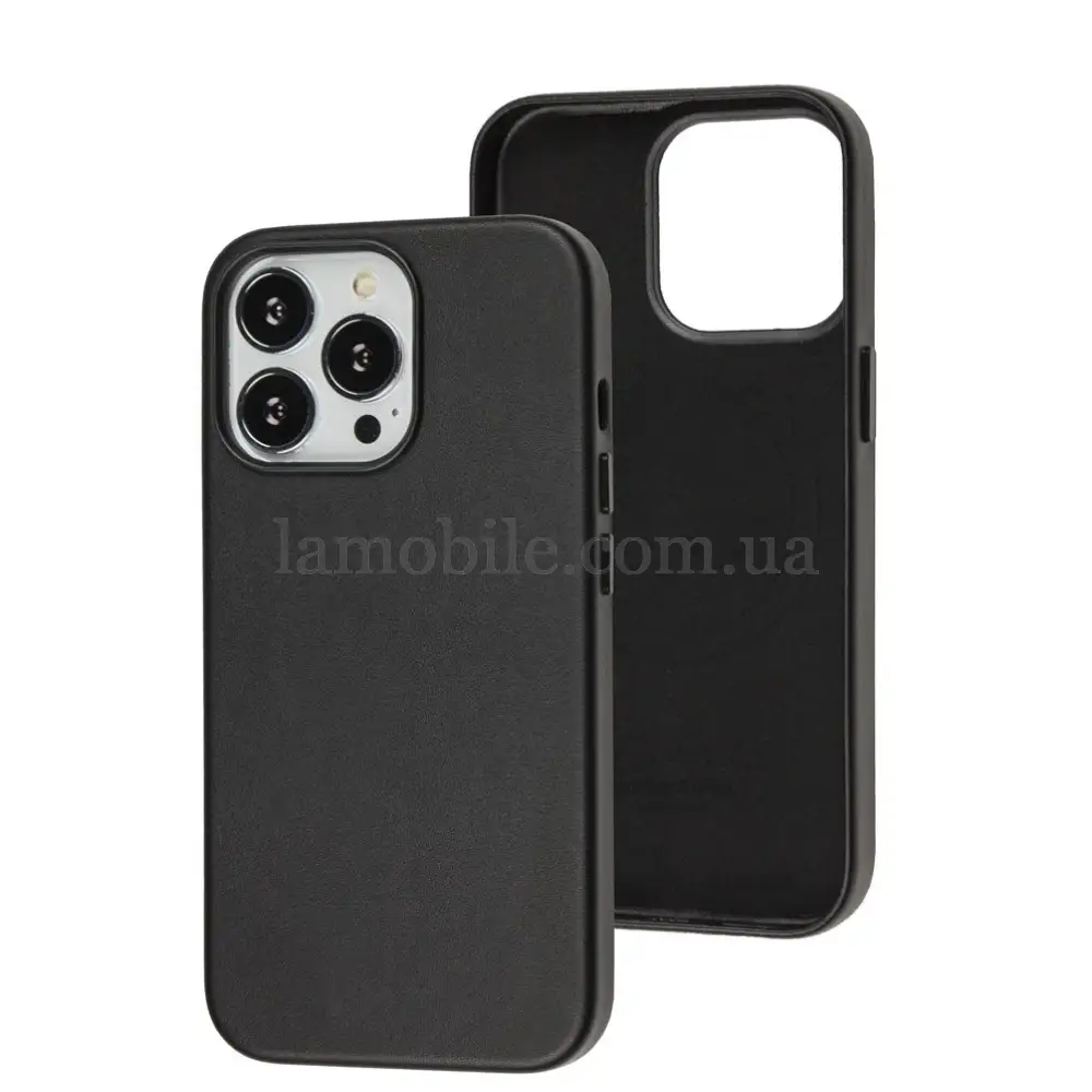 Чехол для iPhone 13 Pro WAVE Premium leather MagSafe black