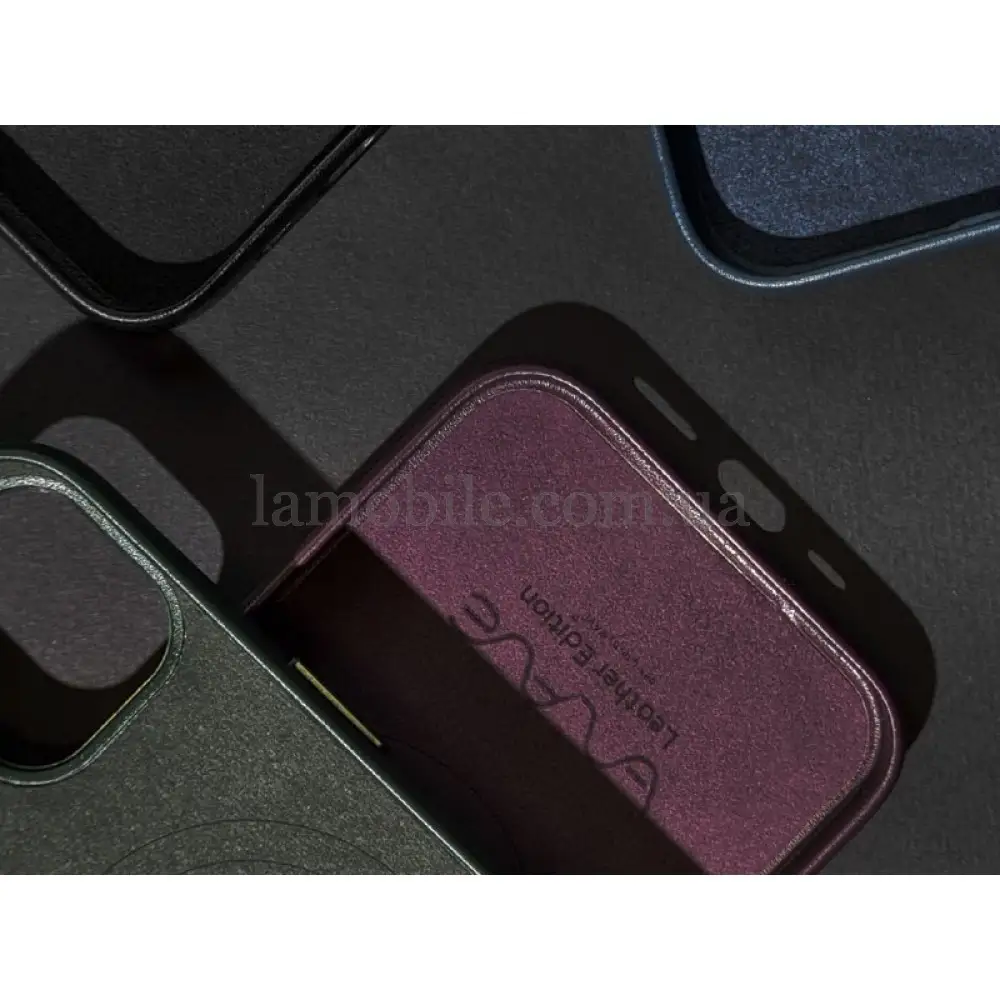 Чехол для iPhone 13 Pro WAVE Premium leather MagSafe black