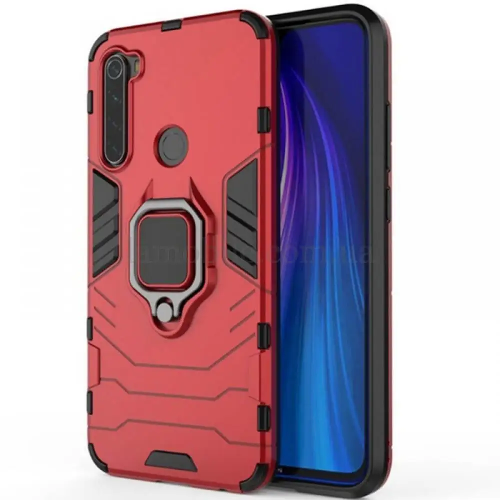 Чехол для Xiaomi Redmi Note 8 Transformer Ring ударопрочный красный