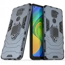 Чохол для Xiaomi Redmi Note 9 Transformer Ring ударостійкий з кільцем сірий