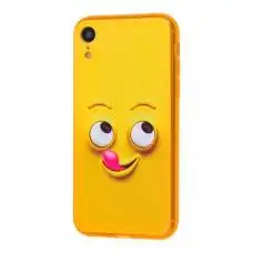 Чехол для iPhone Xr Smile желтый язычок