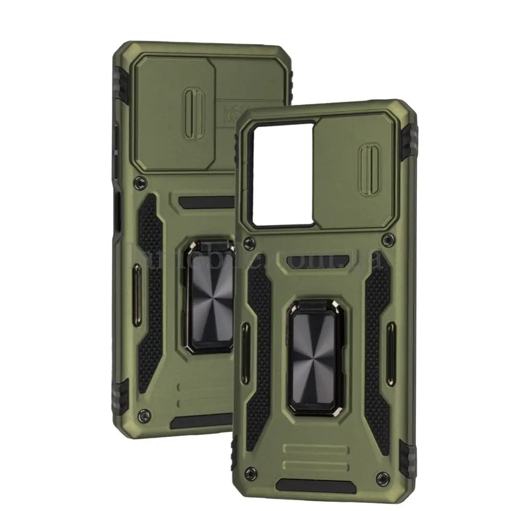 Чехол для Xiaomi Poco X5 Pro Camshield Army Ring оливковый / army green