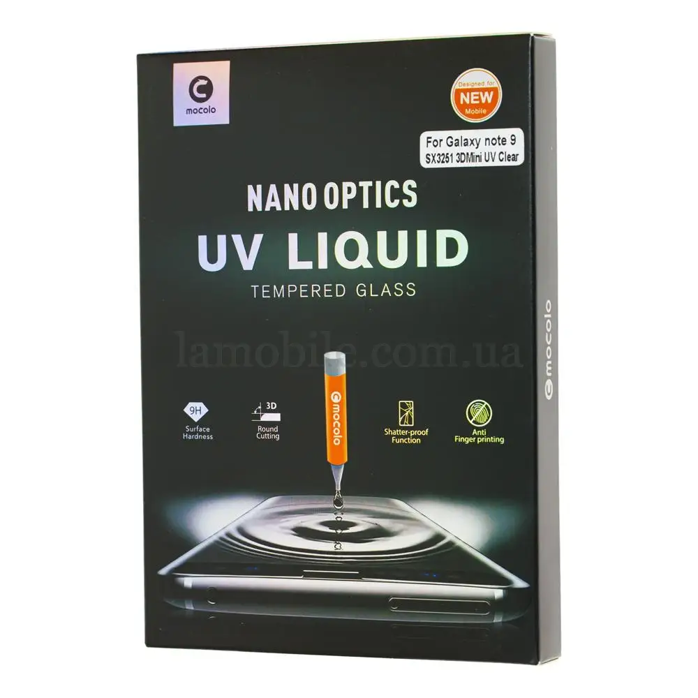 Захисне 3D скло для Samsung Note 8 Mocolo UV Nano прозоре (UV клей + лампа)