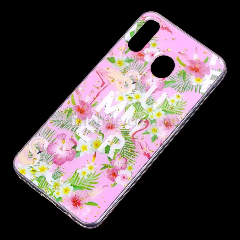 Чохол для Samsung Galaxy M20 (M205) Flowers Confetti "рожеві квіти"