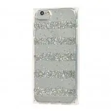 Чохол Shine Line для iPhone 6 смужки з блискітками сріблястий