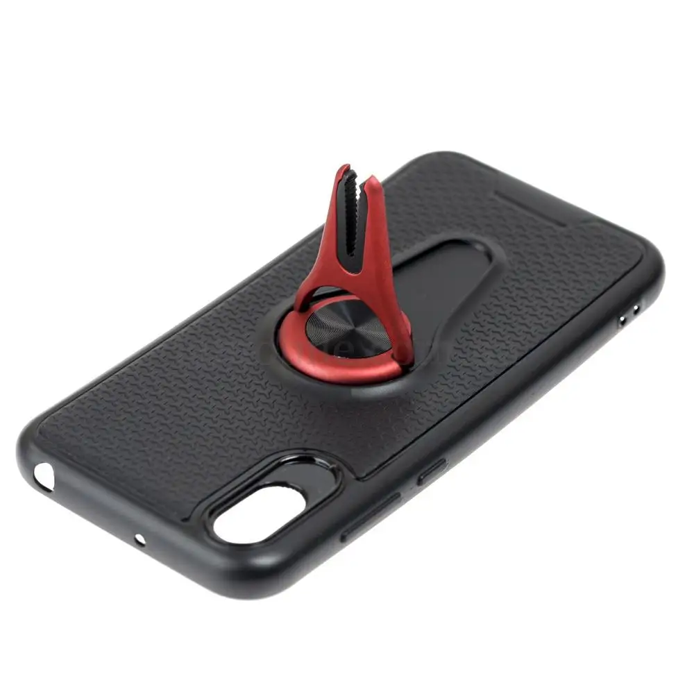 Чехол для Huawei Y5 2019 Car mount с магнитом черно-красный