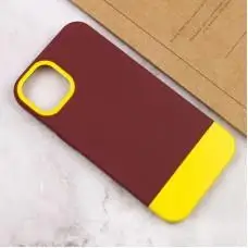 Чохол для iPhone 12 Pro Max Bichromatic brown burgundy / yellow