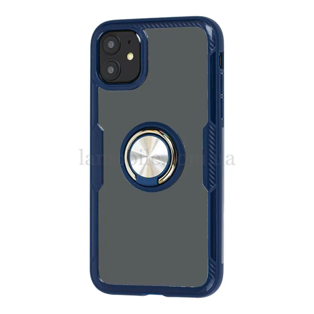 Чехол для iPhone 11 Pro Max Deen CrystalRing с кольцом синий   