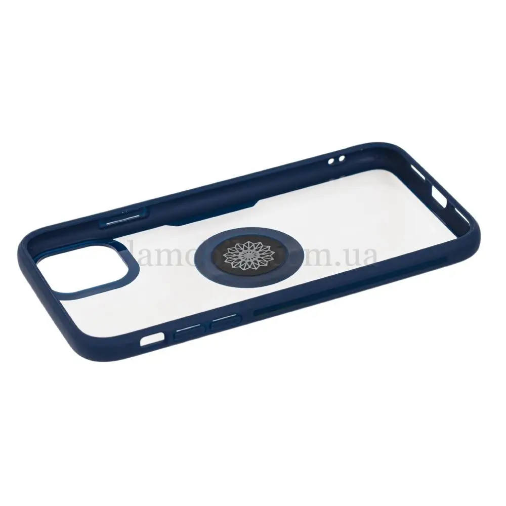 Чехол для iPhone 11 Pro Max Deen CrystalRing с кольцом синий   