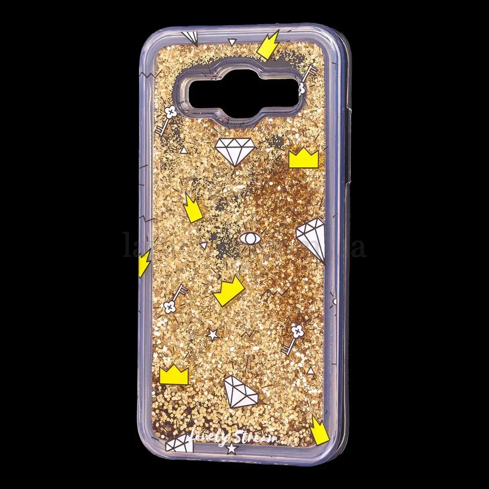 Чехол для Samsung Galaxy J5 (J500) вода золотистый "корона и бриллиант"