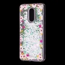 Чохол для Xiaomi Redmi 5 Plus Блискучі вода світло-рожевий "квіти"