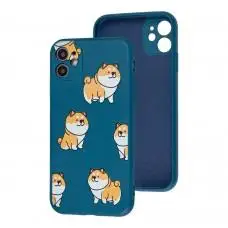 Чехол для iPhone 11 Wave Fancy corgi / dark blue