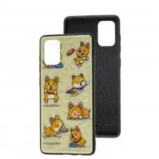 Чехол для Samsung Galaxy A71 (A715) Wave Majesty funny corgi / pink sand