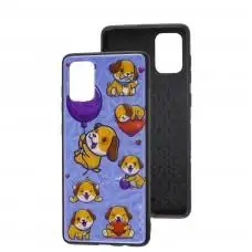 Чехол для Samsung Galaxy A71 (A715) Wave Majesty happy dog / light purple
