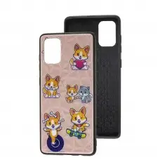 Чехол для Samsung Galaxy A71 (A715) Wave Majesty playful corgi / light pink