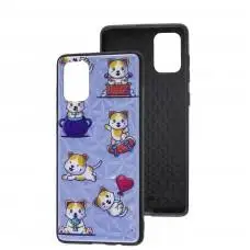 Чехол для Samsung Galaxy A71 (A715) Wave Majesty pretty kittens / light purple