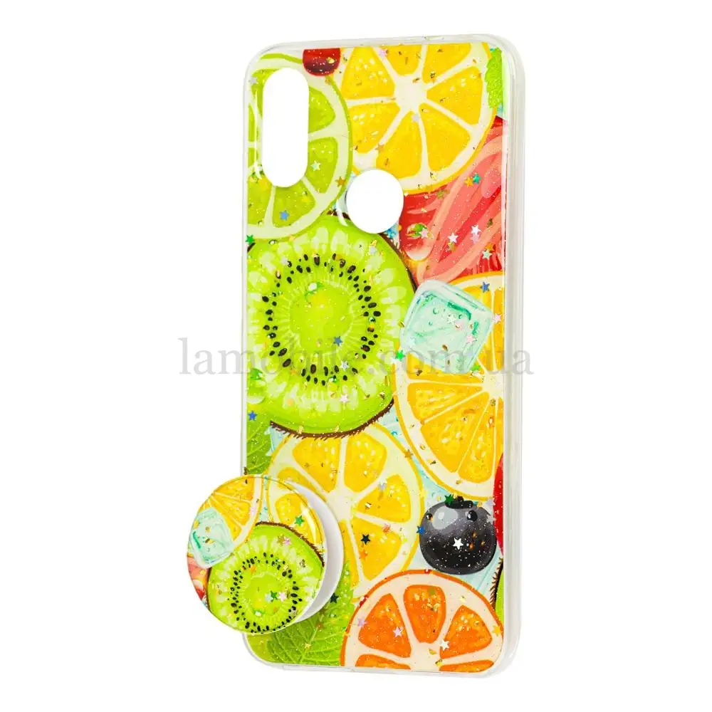 Чехол для Xiaomi Redmi Note 7 силикон + popsocket цитрус