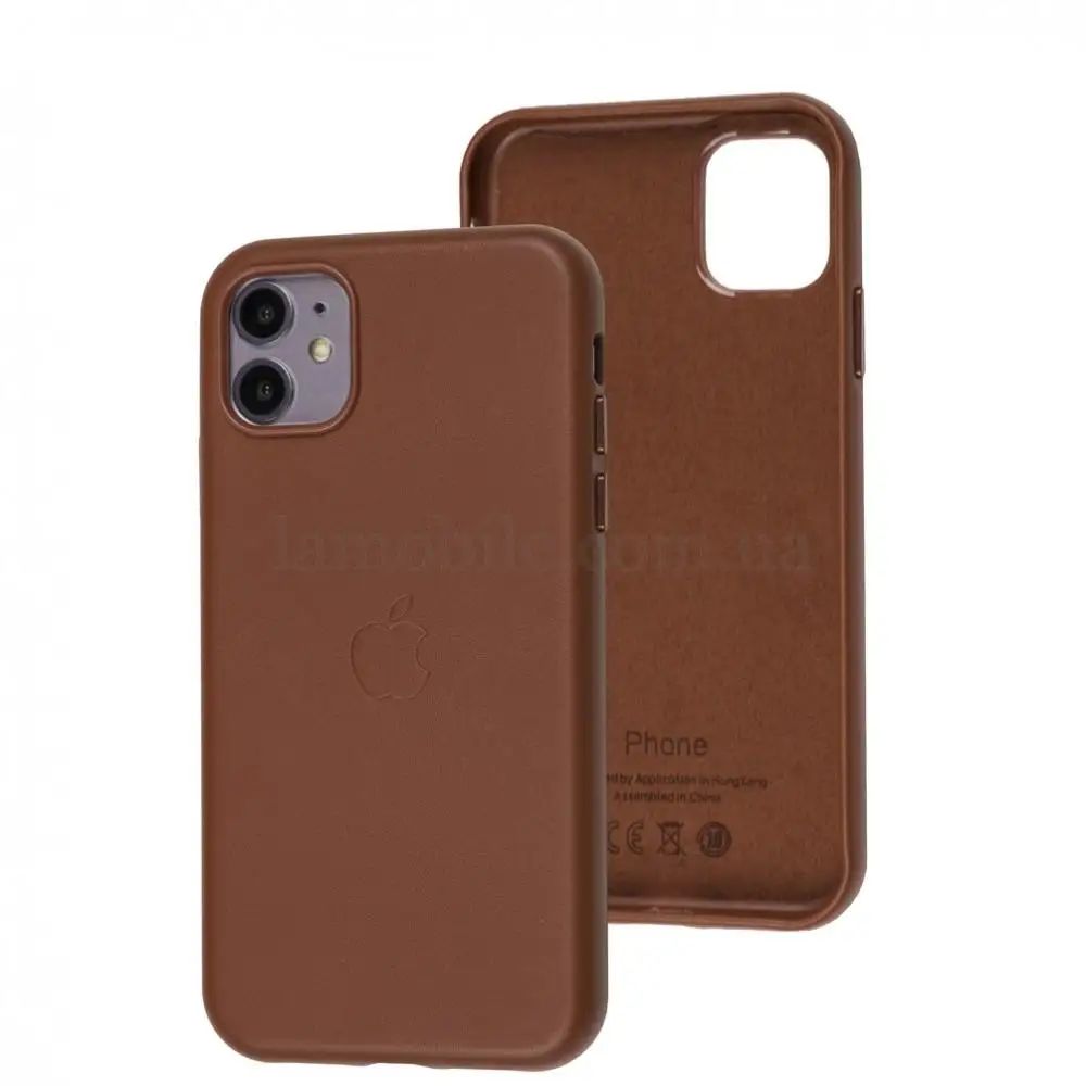 Чохол для iPhone 11 Leather classic Full golden brown