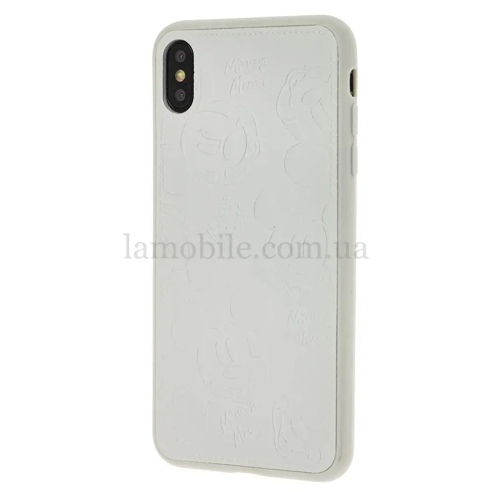 Чехол для iPhone Xs Max Mickey Mouse leather белый