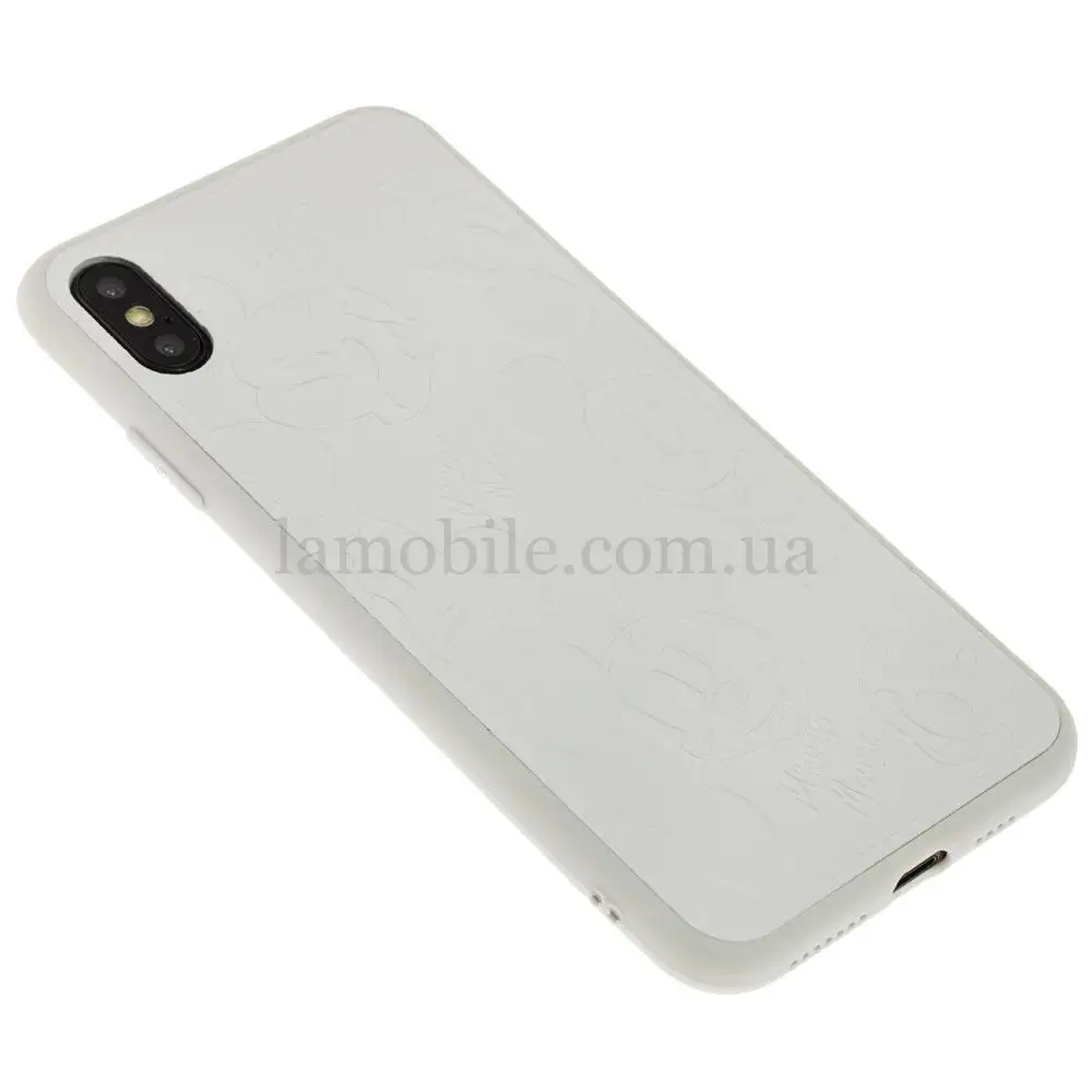Чехол для iPhone Xs Max Mickey Mouse leather белый