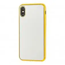 Чехол для iPhone Xs glass зеркало "золотистый""