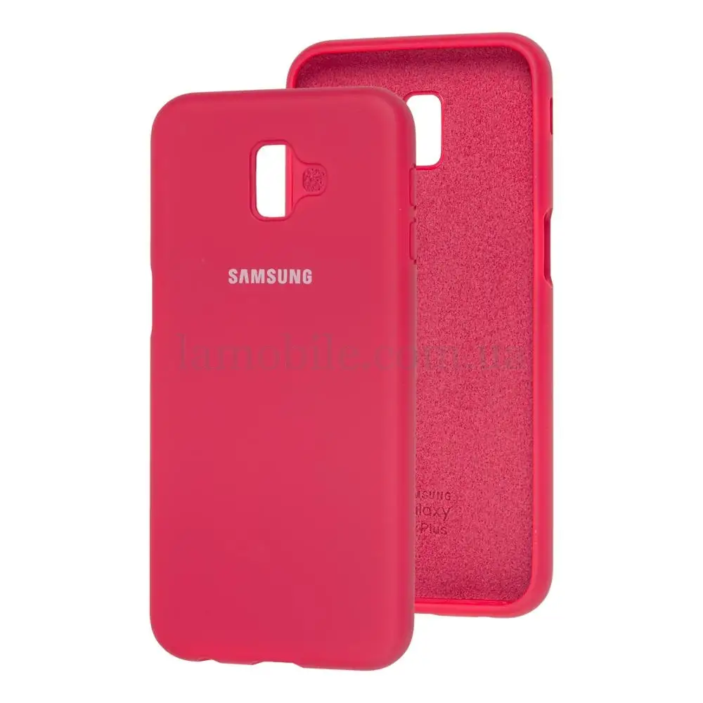 Чехол для Samsung Galaxy J6+ 2018 (J610) Silicone Full розово-красный