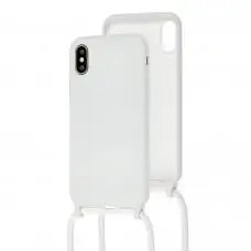 Чехол для iPhone X / Xs Lanyard without logo белый
