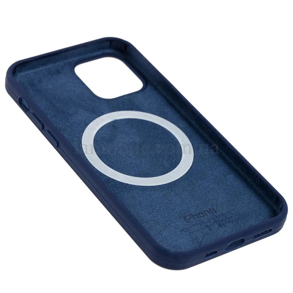 Чохол для iPhone 12 / 12 Pro MagSafe Silicone Full Size navy blue