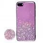Чехол для iPhone 7 / 8 блестки + popsocket светло-розовый