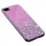 Чехол для iPhone 7 / 8 блестки + popsocket светло-розовый