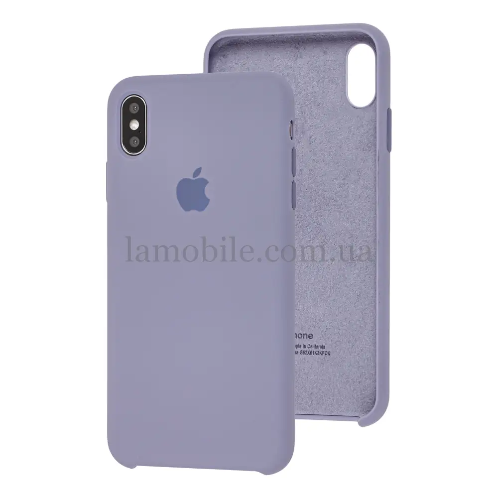 Чохол Silicone для iPhone Xs Max Premium лавандовий сірий