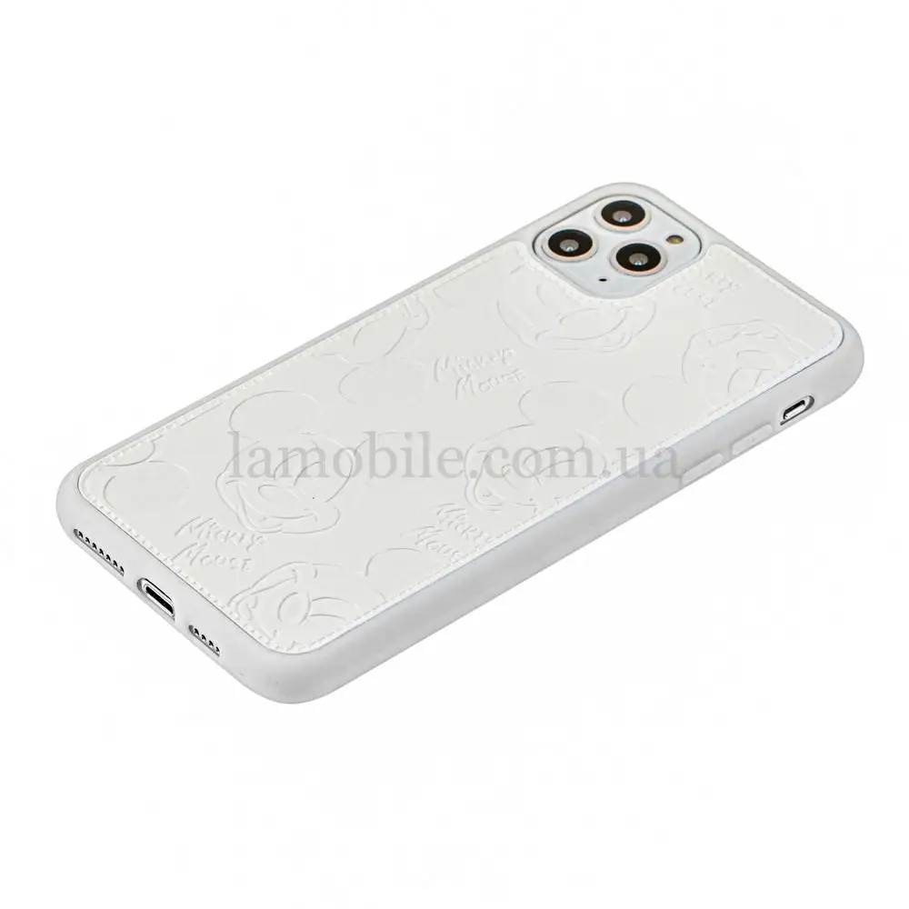 Чохол для iPhone 11 Pro Max Mickey Mouse leather білий