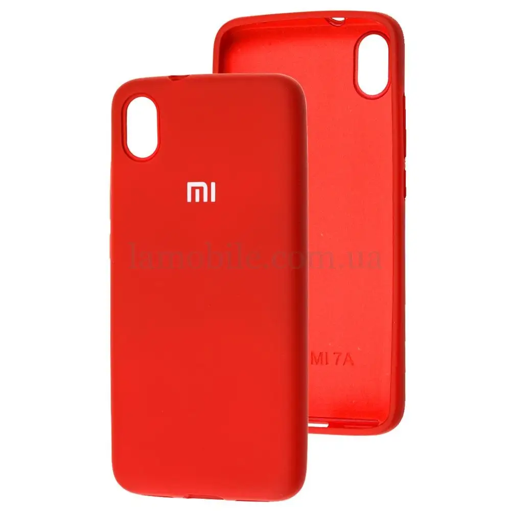 Чохол для Xiaomi Redmi 7A Silicone Full темно-червоний
